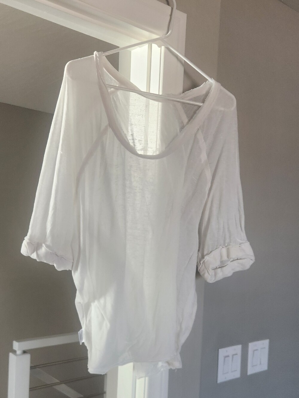 White We The Free Lightweight Scoop Neck Top Medium
